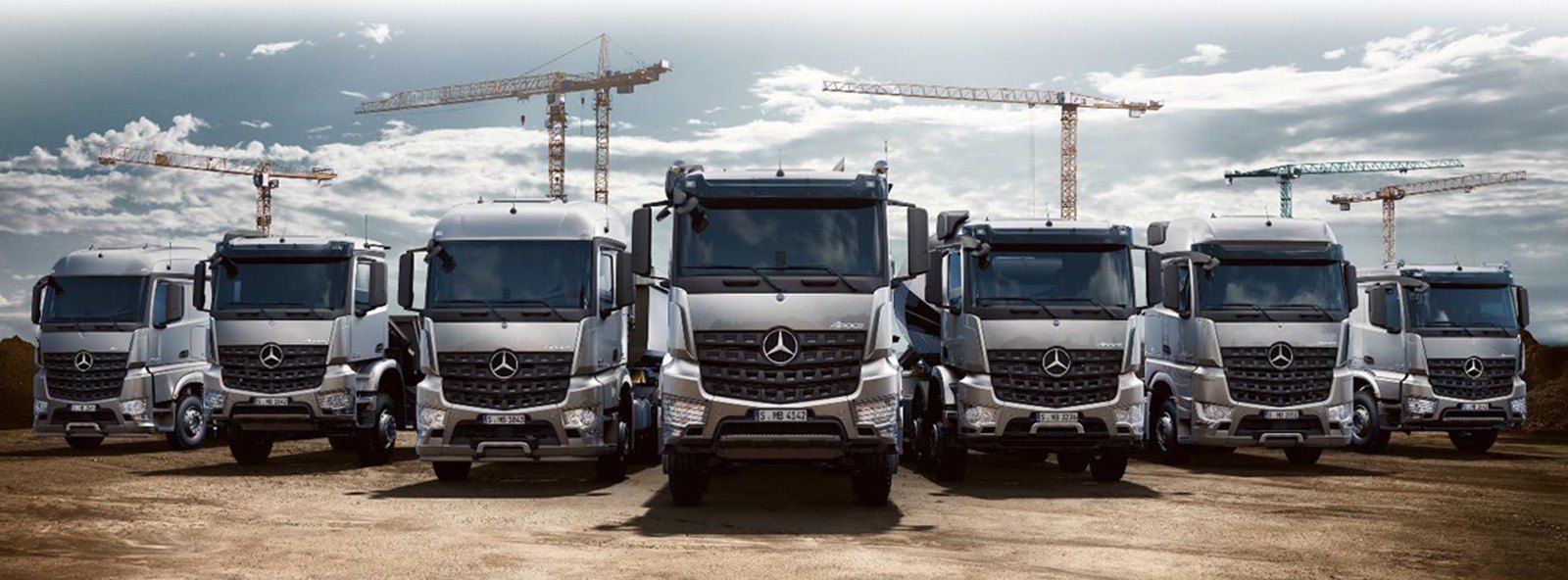 Sun & Moon truck fleet lined up on site